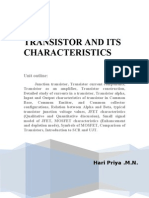 Transistor Characteristics and Operation