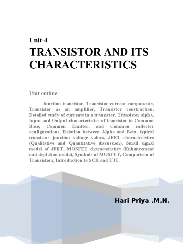 Understanding the Fundamental Operation and Characteristics of