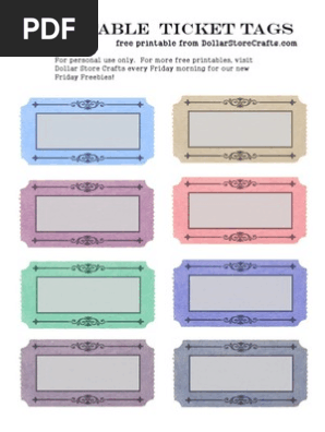 Printable Ticket Tags