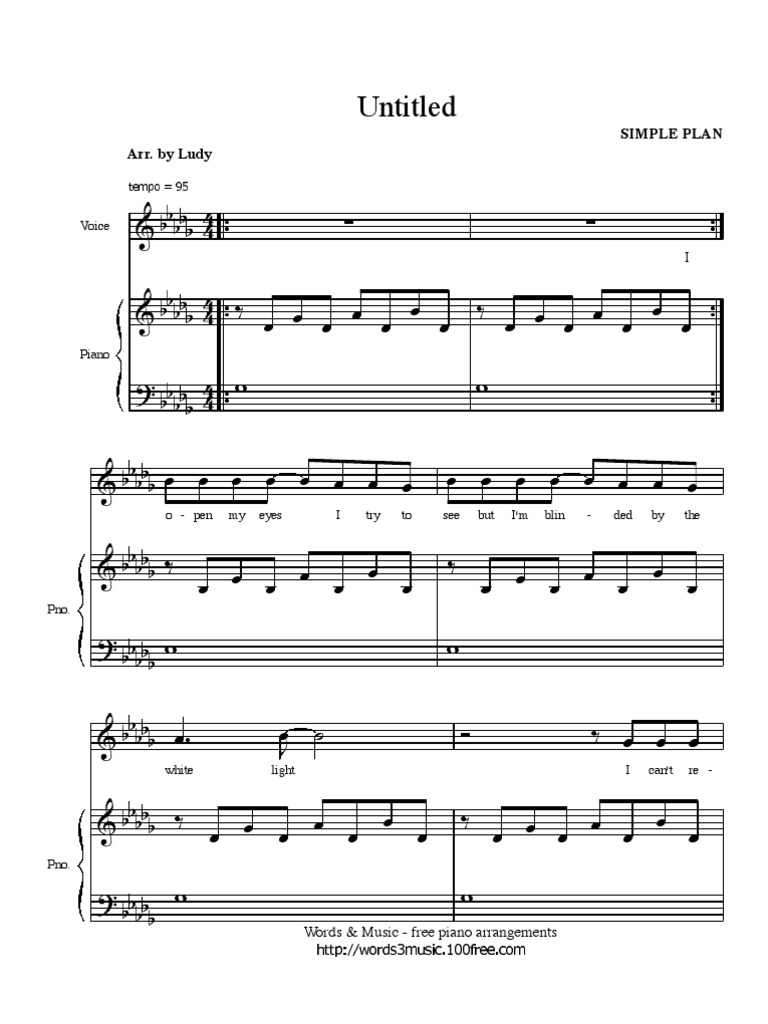 Simple Plan: Untitled Lyrics & Chords | PDF