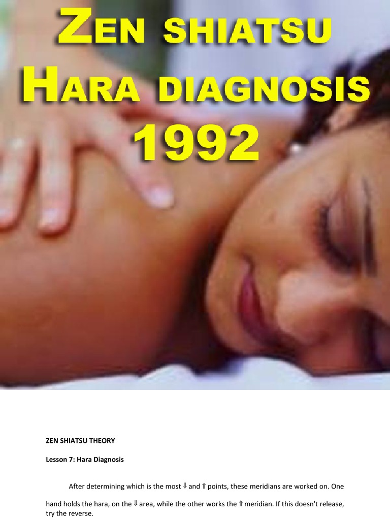 Zen Shiatsu - Hara Diagnosis - 1992