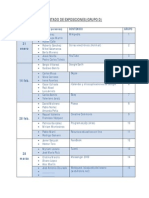 Tabla Listado de Exposiciones (Grupo D)