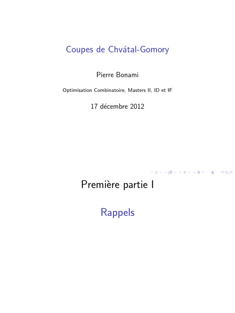 Coupes de Chvátal-Gomory en Optimisation | PDF | Méthodes et références ...