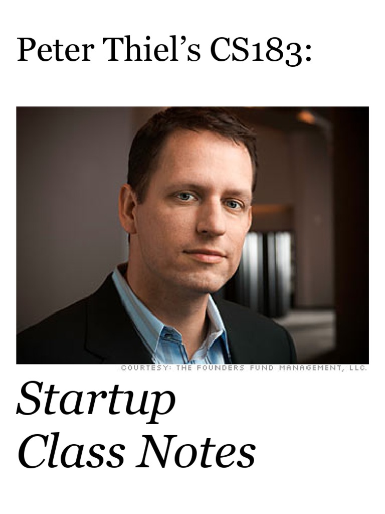 Peter Thiel S Cs183 Pdf Pdf Discounted Cash Flow Peg Ratio