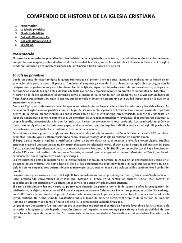 Historia Breve de la Iglesia Cristiana | PDF | arrianismo | Iglesia ...