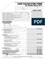 Load Calculation Form: For Rooms Below 32°F