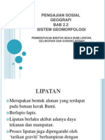 Pembentukan Bentuk Muka Bumi Lipatan, Gelinciran Dan Gunung Berapi