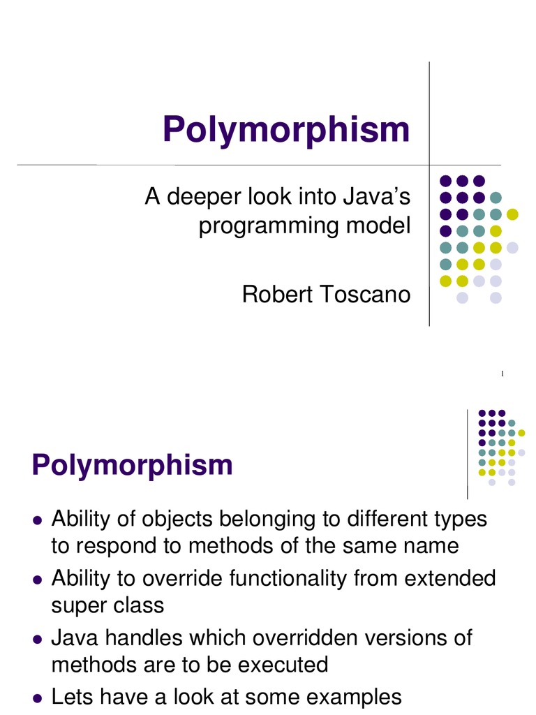 Polymorphism: A Deeper Look Into Java's Programming Model | PDF ...