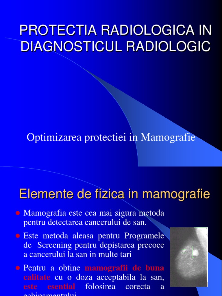 Optimizarea Radioprotectiei in Mamografie | PDF