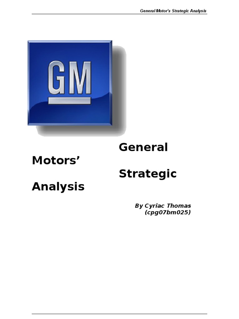GM Strategic Analysis and Market Challenges | PDF | General Motors | Car