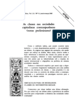 Fernando Henrique Cardoso as Classes Nas Sociedades Capitalist as Contemporaneas REP1982