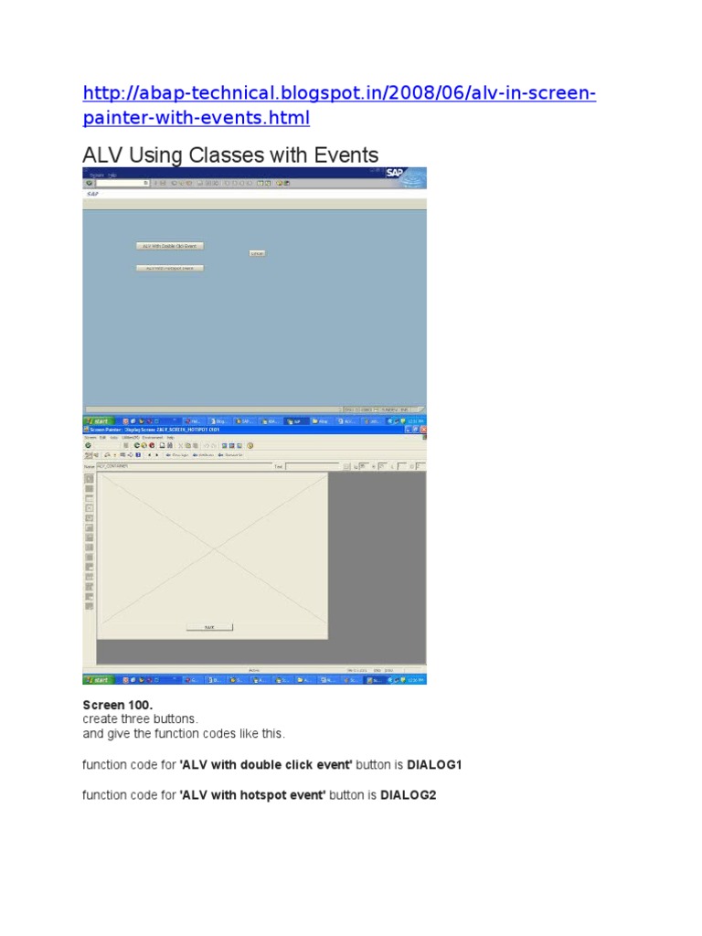 ALV Events in Screen Painter | PDF | Programming Paradigms | Computer Data