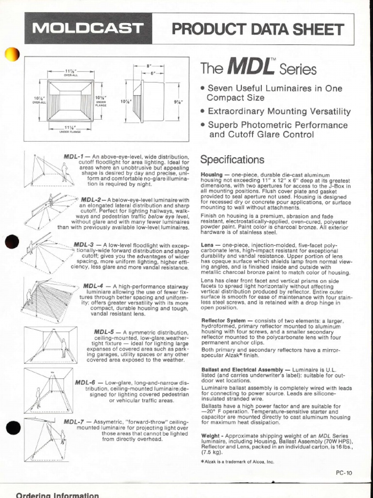 Moldcast Lighting Product Data Sheet MDL Series 4-89 | Architectural ...
