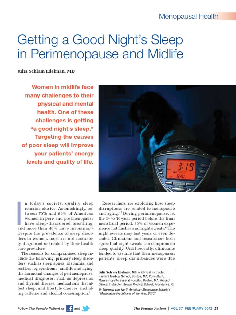 Getting A Good Night's Sleep in Perimenopause and Midlife Menopausal