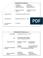 Refrigeration Formulas