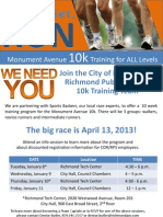 Monument Avenue Training For ALL Levels: Join The City of Richmond & Richmond Public Schools 10k Training Team