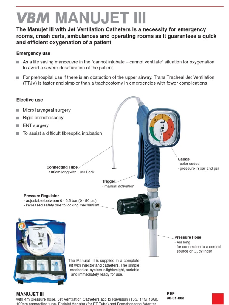 Manujet Jet ventilator Medical Equipment Respiratory System