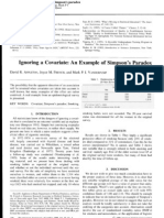 Ignoring a Covariate an Example of Simpson s Paradox