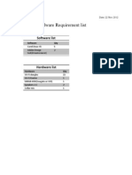 Software & Hardware Requirement List