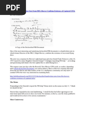 Majestic 12 Hoover memo