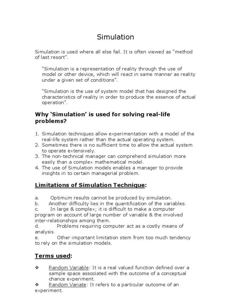Simulation | PDF | Linear Programming | Mathematical Optimization