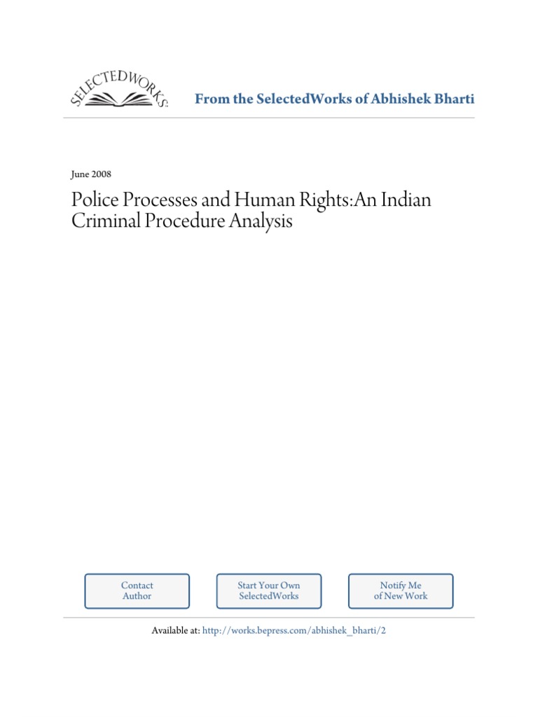 Indian Police and Human Rights Analysis | PDF | Arrest | Criminal ...