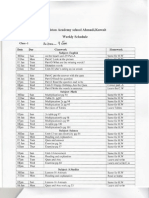 Pakistan Academy School Ahmadi, Kuwait Weekly Schedule