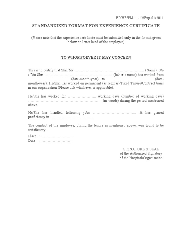 Experience Letter | PDF