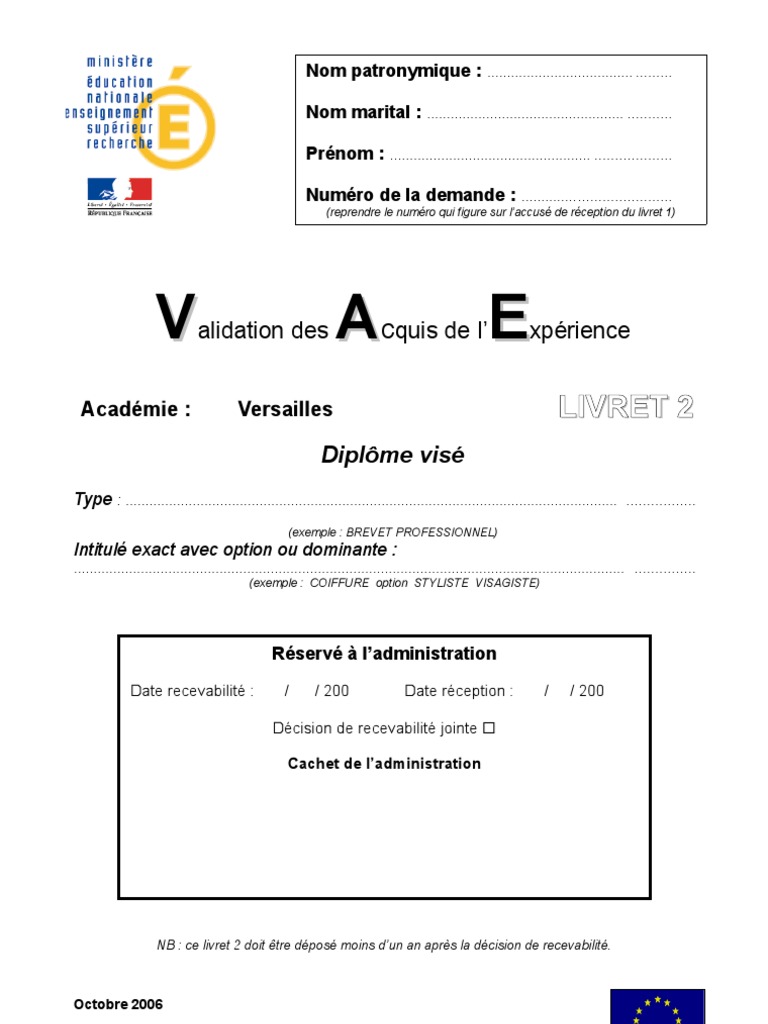 Vae Cap Petite Enfance Livret 2 Exemple