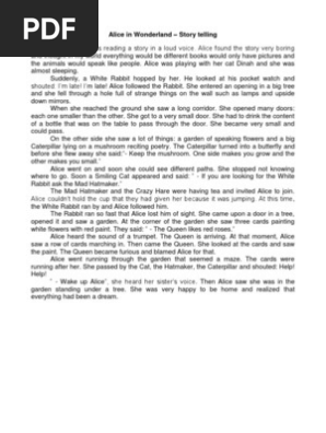 Alice In Wonderland Story Telling Alice S Adventures In Wonderland