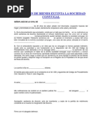 PARTICION DE BIENES EXTINTA LA SOCIEDAD CONYUGAL