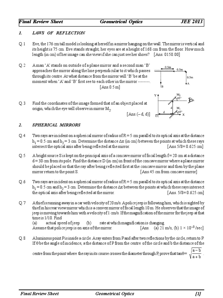 Geometrical Optics Resonance | PDF | Lens (Optics) | Prism