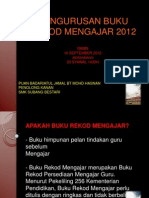 Pengurusan Buku Rekod Mengajar 2012