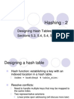 Hashing - 2: Designing Hash Tables Sections 5.3, 5.4, 5.4, 5.6