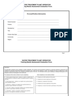 Water Treatment Plant Operator PE Form