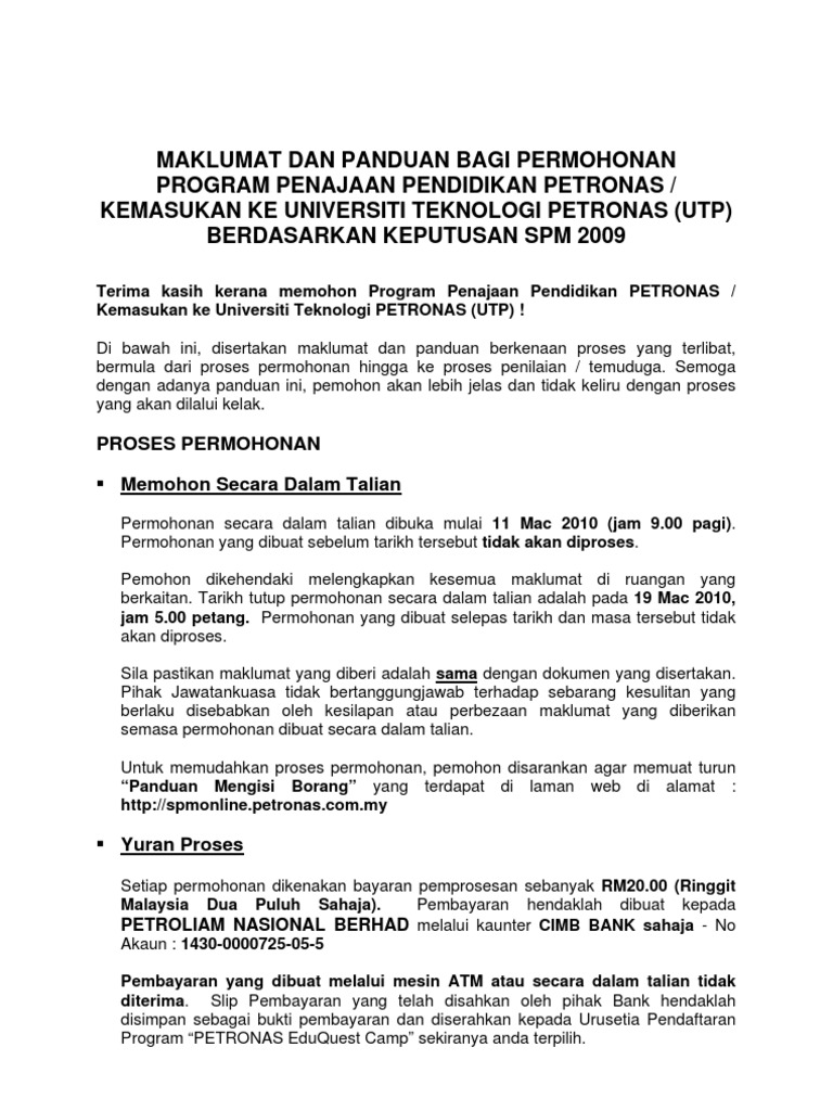 Panduan Memohon Utp Pdf