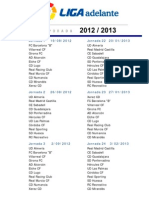 Calendario Liga Adelante 2012/13
