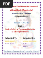 Download Study of effect of potassium bisulphite as a food preservative by Ravindra Pratap Singh Rajput SN118573722 doc pdf