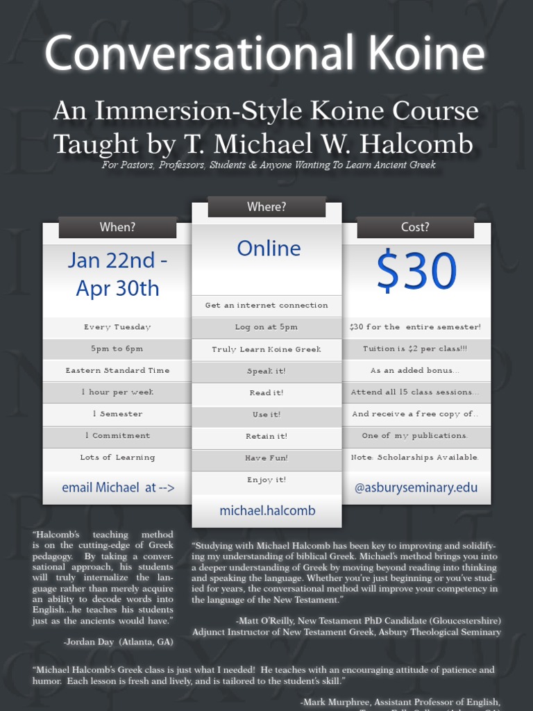 Learn Conversational Koine Greek Online | PDF