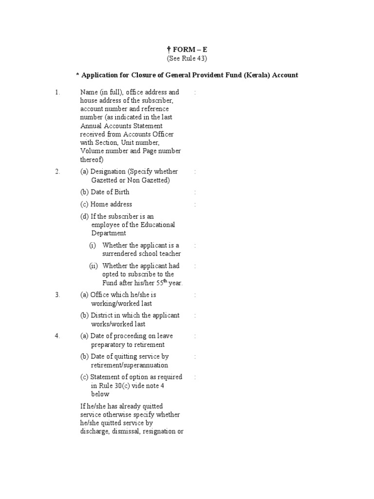 GPF Application For Final Withdrawal PDF Pension Government