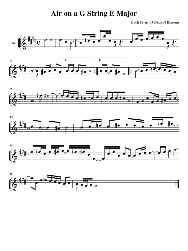 Air On G String Guitar 2 | PDF