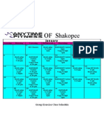 January Group Exercise Schedule.