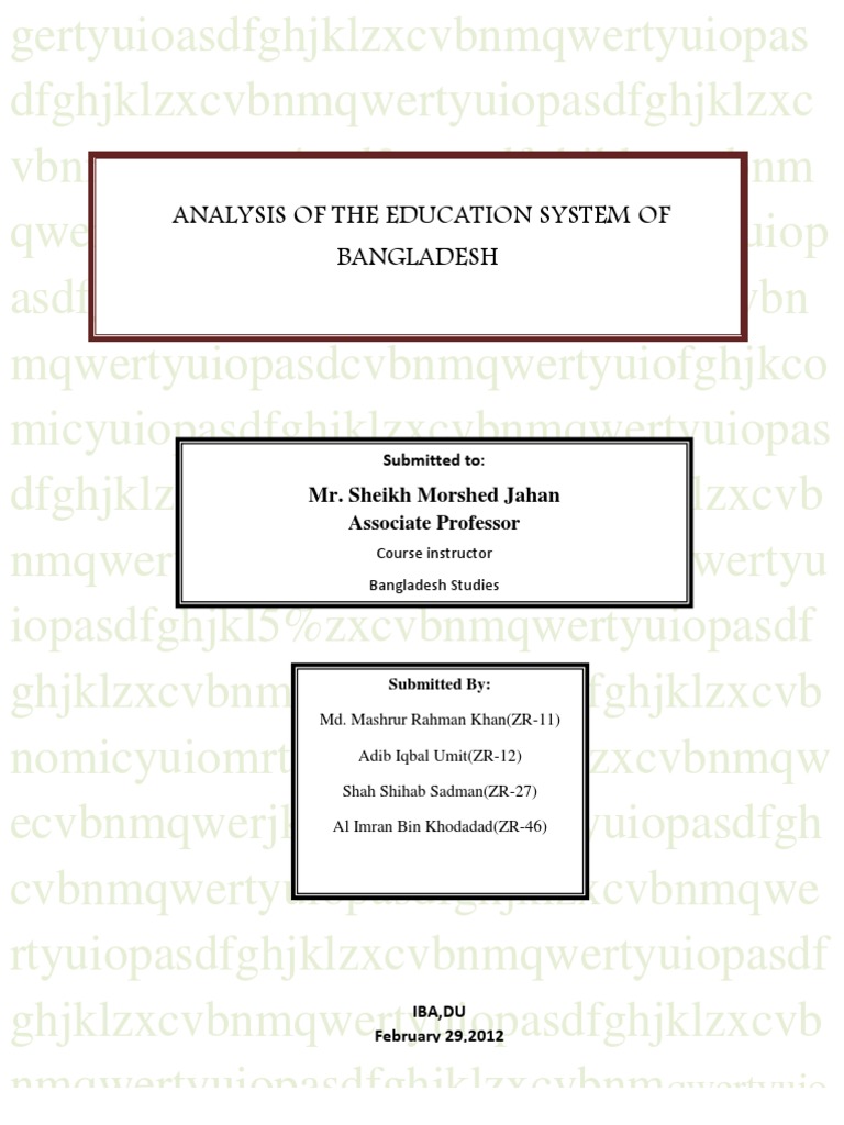 Education System Of Bangladesh Pdf Teachers Curriculum
