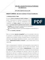 La MotivaciÓn de Los Actos de Autoridad en México