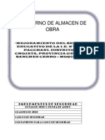 Cuaderno de Almacen de Obra