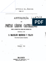 Menendez Y Pelayo Marcelino - Antologia de Poetas Liricos Castellanos T 7 1898