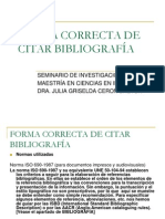 Forma Correcta de Citar Bibliografías