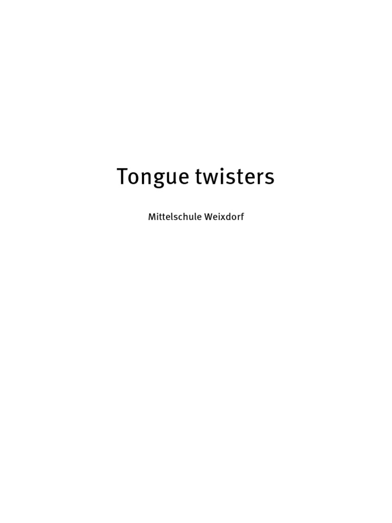 Tongue Twisters