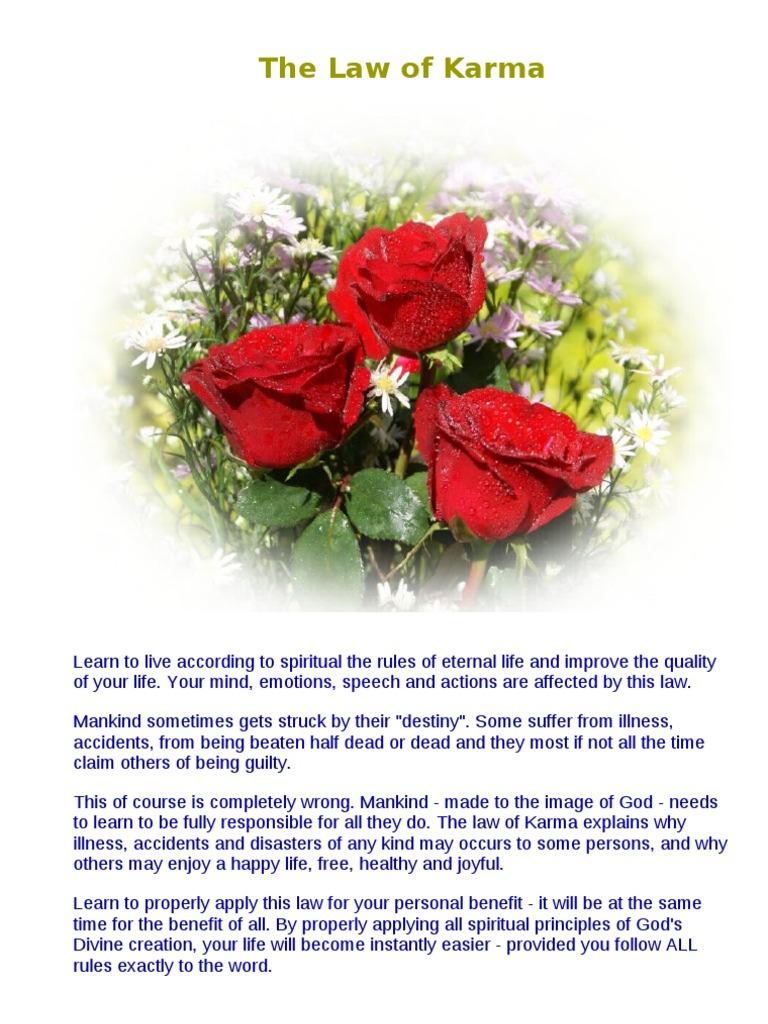 The Law of Karma | PDF | Karma | Thought