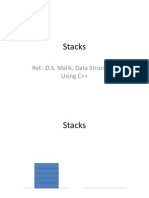 Stacks: Ref.: D.S. Malik, Data Structures Using C++